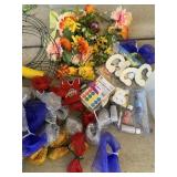 BOWS, COLOR CODING LABELS, WIRE WREATH FRAMES,