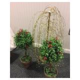 DECORATIVE BOXWOOD AND HOLLY BERRY TOPIARIES AND