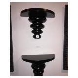 2 BLACK WALL SHELVES, 11"X14"