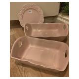 11 MICROWAVE SAFE PLATES, 2 SERVING DISHES