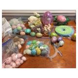 EASTER PAPER LANTERNS, WOOD EGGS, EASTER BUNNY