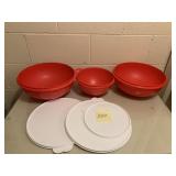 THREE BOWLS PLASTIC WITH LIDS