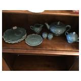 STEUBENVILLE POTTERY "WOODFIELD" 3 LUNCH PLATES,