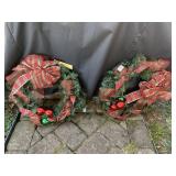 2 CHRISTMAS DOOR WREATHS