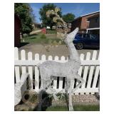 66"HX72" WHITE WITH GOLD BASE LIGHT UP SLEIGH