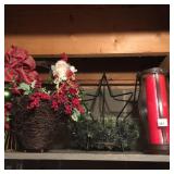 SANTA BASKET, METAL STAR TEA LIGHT HOLDER AND