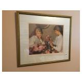 LADIES ARRANGING ROSES 22" X 24" & ROSE PICTURE