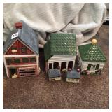 BLOCK HAND PAINTED COOKIE JARS, SALT/PEPPERS