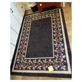 AREA RUG BLACK CENTER W/ AND BORDER