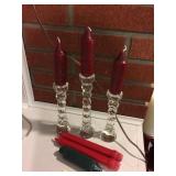 OLEG CASSINI CANDLE STICK TRIO WITH CANDLES