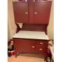 RED PAINTED HOOSIER 69" H X 40" W X 23" D WITH