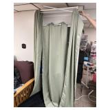 4 SEAFOAM GREEN CURTAINS AND RODS