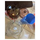 2 VISION WARE CASSEROLES, 1 WITH LID, ONE PYREX