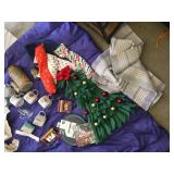 POTTERY MUGS, MUGS, RUGS, NAPKINS, BURTS BEE HAND