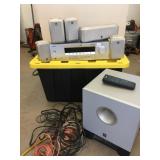 YAMAHA RECEIVER WITH REMOTE, HTR-5830, SPEAKER