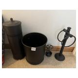 BATHROOM SET BRONZE TOWEL HOLDER, TOOTHBRUSH,