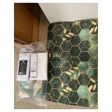 SHOWER CURTAIN AND NEW 3 PC. BATH SET AND 2