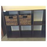 CUBBY HOLE SHELF WITH 2 BASKETS