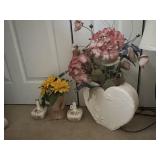 VASES, DECORATIVE FLORAL ARRANGEMENTS