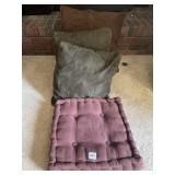 ASSORTED PILLOWS, 2 GREEN SUEDE