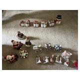 CERAMIC CHRISTMAS HOUSES, TRAIN CANDLE HOLDER,