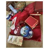 CHRISTMAS TINS, PLACEMATS, SERVING PLATTER, ETC.