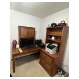 WORKTABLE WOOD WITH CENTER DRAWER 66" W X 32" D X