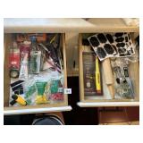 ASSORTED TOOLS, GLUE, ELECTRICAL CAPS, ETC.