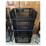STACKING BASKETS 17" X 13" X 10" H STACK OF 5