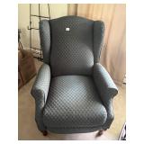 WING CHAIR RECLINER WITH SLIPCOVER, 27"W, GREEN