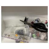 LARGE GROUP OF THREAD, BOBBINS, PIN CUSHION, FOOT