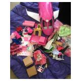 BARBIE AIRPLANE, CLOTHES, TOTE, ETC.