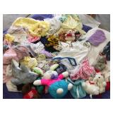 DOLL CLOTHES, BLANKETS, ETC., TOTE NOT INCLUDED