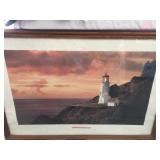 LIGHTHOUSE PICTURE FRAMED, 27 X 38