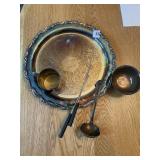 SILVERPLATE PLATTER, SUGAR, MUG, LADLE AND HOR