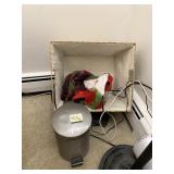 DOG SWEATERS, SMALL TRASH CAN, HANDLED BASKET