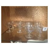 10 ETCHED STAR DESIGN SHERBETS/CHAMPAGNE