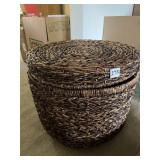 ROUND WICKER BASKET WITH LID, 18X16