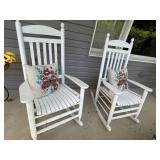 47H, 19"D SEAT WHITE PORCH ROCKERS WITH ACCENT