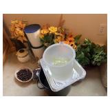 SUNFLOWERS, TUPPERWARE, FOOD STORAGE WITH VIEW,