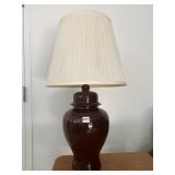 BROWN GINGER JAR LAMP 31"H