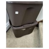 2 STORAGE TOTES, 18 GAL WITH LID
