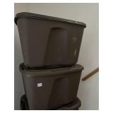 2 STORAGE TOTES, 18 GAL WITH LID