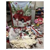 GROUP OF FABRICS AND FLAGS