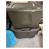 2 STORAGE TOTES WITH LIDS, 18 GAL