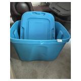 2 STORAGE TOTES WITH LIDS, 18 GAL