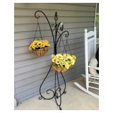 STANDING IRON 3 ARM PLANT / BIRD FEEDER HOOKS
