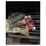 RATCHET SET, APRON WITH NAILS, SANDER BLOCK AND