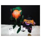 ANNALEE 10" LUCKY THE LEPRECHAN AND TROLL WITCH