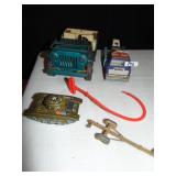 TONKA JEEP, MARX TOW TRUCK AND FRICTION TOY TANK